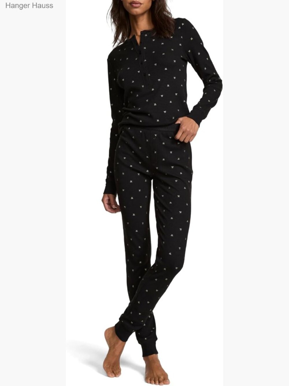 Thermal Pajama Set, Long Sleeve Top & Pants, Women's Sleepwear